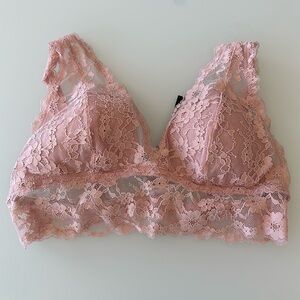 H&M Pink Lace Removable Pad Bralette in size M